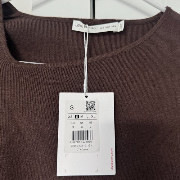 SOLD Love Bonito Fitted Asymmetric Knit Top - Picture 4 of 4